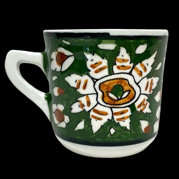 Vintage 1970s Tringatzis Pottery Rhodes Lindos Greece Handpainted Cup Saucer - Picture 7 of 10